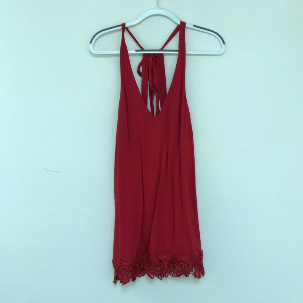 Red Dress with Lace Details